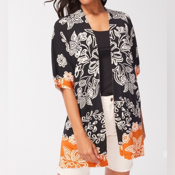 Chico's Sweaters - Chico’s Floral Midi Lightweight Open Cardigan